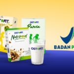 Ragam varian susu herbal Ostofit dengan logo BPOM dan Halal