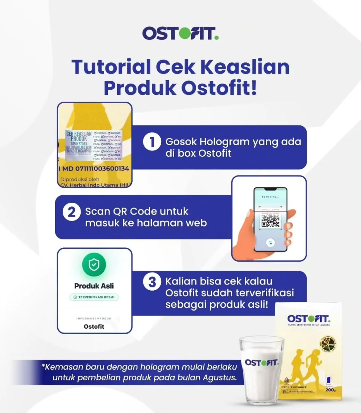 Tutorial cek Ostofit asli atau palsu dengan gosok hologram