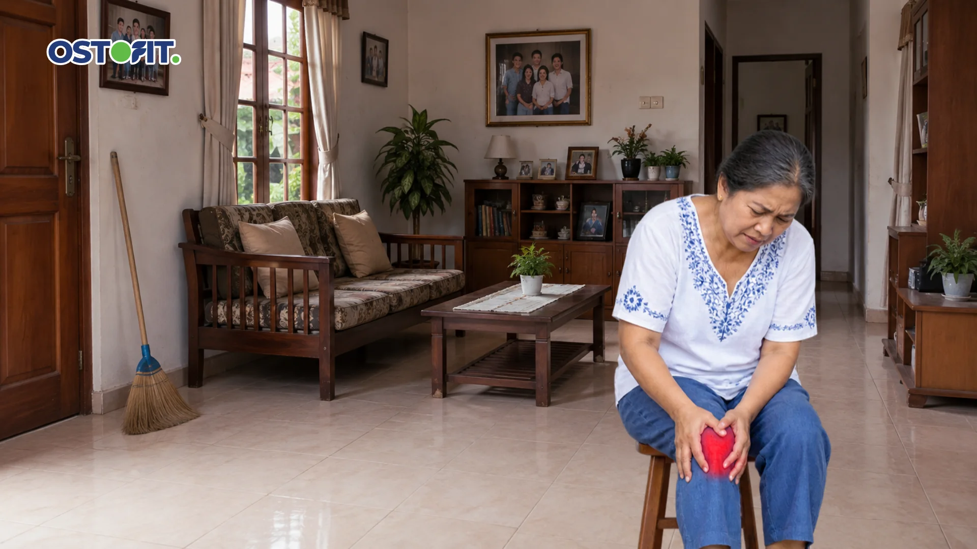 Ilustrasi ibu rumah tangga alami sakit lutut