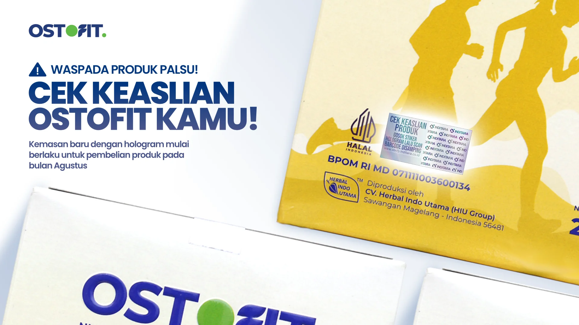 Kemasan baru Ostofit dengan hologram.