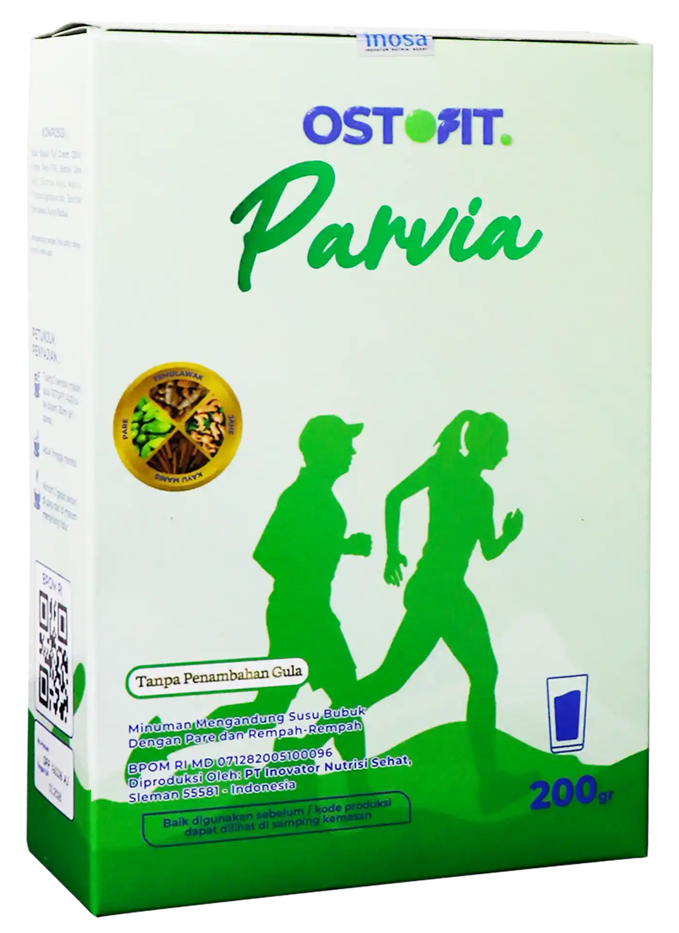 Kemasan Ostofit Parvia tampak menyerong